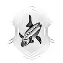 a striped fish tattoo design idea