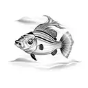 a striped fish tattoo design idea
