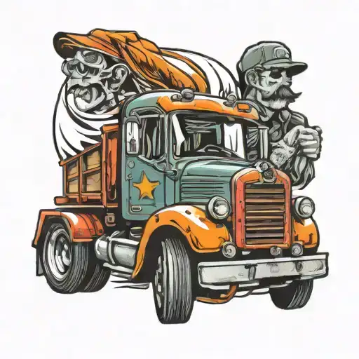 truck driver tattoo design idea