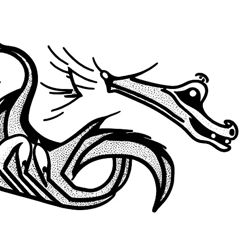 cute dragon dinosaur tattoo design idea