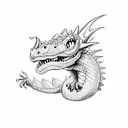 cute dragon dinosaur tattoo design idea