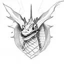 cute dragon dinosaur tattoo design idea