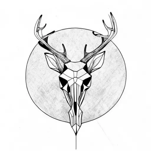 deer skull tattoo design idea