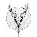 deer skull tattoo design idea