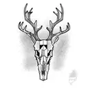 deer skull tattoo design idea