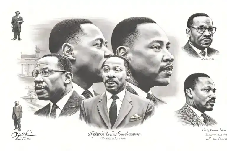 Patrice Lamumba, Martin Luther king, Malcolm x and Marcus Garvey tattoo design idea