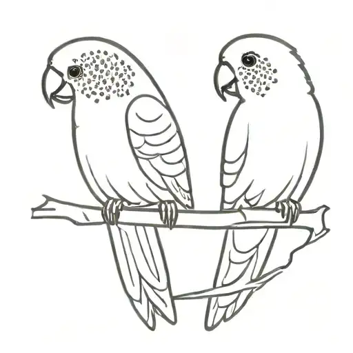Two budgies facing each other  tattoo design idea