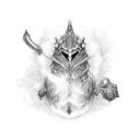 Artorias and Sif chibi  tattoo design idea