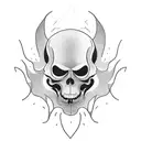 a person with a shadow of grim reaper on the back tattoo design idea