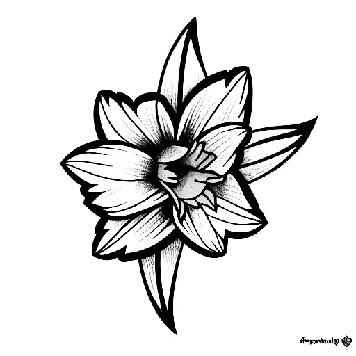 Minimalist daffodil flower tattoo