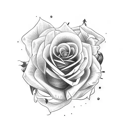 Rose Azalea Sunflower Juniper dagger sword tattoo design idea