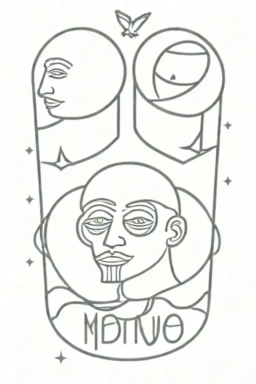 see no evil speak no evil hear no evil letters written,planets and birds as the backround  tattoo design idea