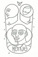 see no evil speak no evil hear no evil letters written,planets and birds as the backround  tattoo design idea