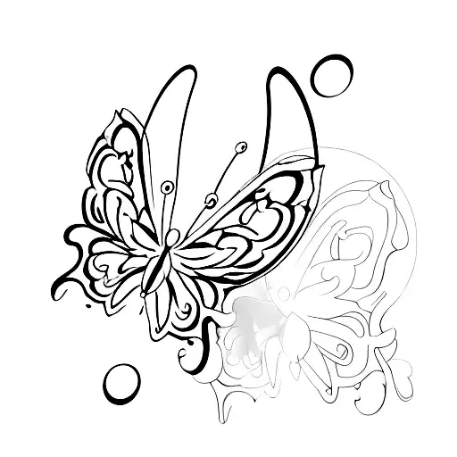 A minimalist tattoo of a heart-shaped butterfly tattoo design idea