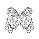 A minimalist tattoo of a heart-shaped butterfly tattoo design idea
