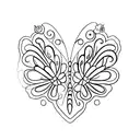 A minimalist tattoo of a heart-shaped butterfly tattoo design idea