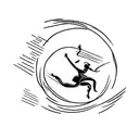 A dancer gracefully leaping over a mountain range tattoo design idea