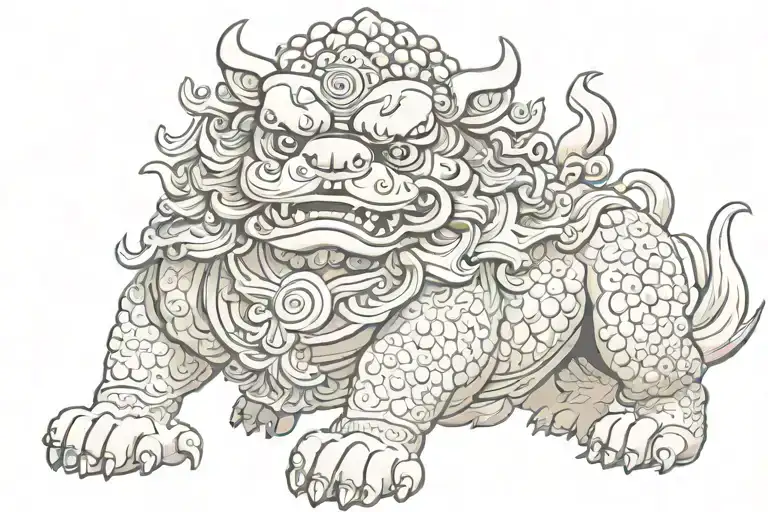 chinese foo dog tattoo design idea