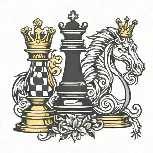 king chess piece tattoo design idea