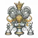 king chess piece tattoo design idea