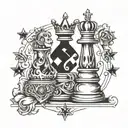 king chess piece tattoo design idea