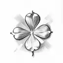 Four-leaf clover tattoo design idea