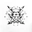 pikachu astronauta tattoo design idea
