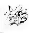 pikachu astronauta tattoo design idea