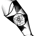 patchwork sleve arm tattoo design idea
