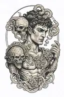 perseus holding medusas head tattoo design idea
