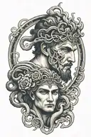 perseus holding medusas head tattoo design idea