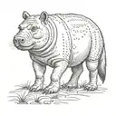 Fox-hippopotamus tattoo design idea