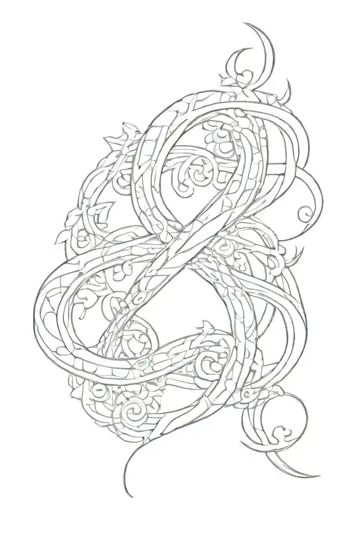 infinity symbol incorporated with name bakken2b tattoo design idea