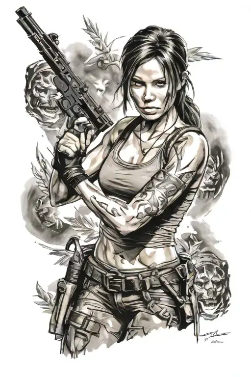 tomb raider tattoo design idea