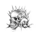 12 skulls dead tree tattoo design idea