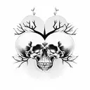 12 skulls dead tree tattoo design idea