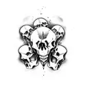 12 skulls dead tree tattoo design idea