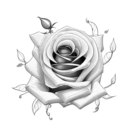 Rose with stem saying stay strong tattoo design idea