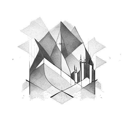 geometric skyline tattoo design idea