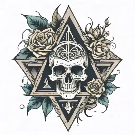 deathly hallows skull tattoo design idea