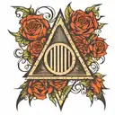 deathly hallows emo style tattoo design idea