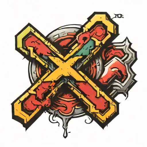 rough-edged "X" in the trans colors  tattoo design idea
