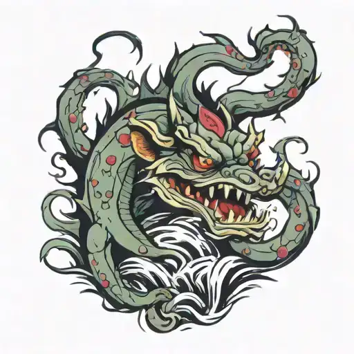 river devil bad belief tattoo design idea
