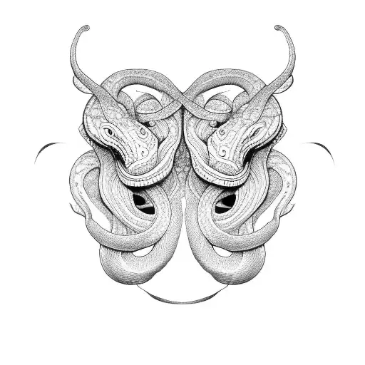 two headed snake tattoo design idea