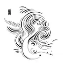 siren tail with ocean wave tattoo design idea