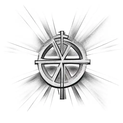 Christian Cross with name Patrick  tattoo design idea