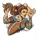 American football Slovakia girl hard life tattoo design idea
