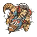American football Slovakia girl hard life tattoo design idea