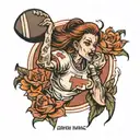 American football Slovakia girl hard life tattoo design idea