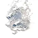 sea surf in a tomoe  tattoo design idea